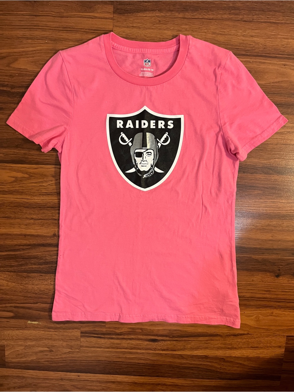 RAIDERS NFL 100% Cotton Shield Logo Tee Youth XL